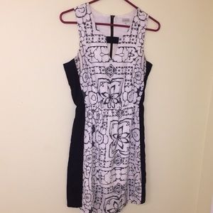 Small Black and White mid thigh length dress